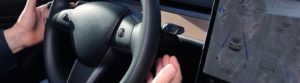 Driver using blinker in car